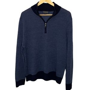Brooks Brothers Extra Fine Merino Wool 1/4 Zip Pullover Sweater Size Large